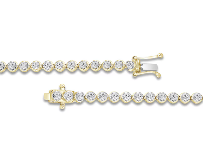 Men's 2.25 Carat Lab-Created Diamond Tennis Bracelet in 14K Yellow Gold | SimplyIn Diamonds - Image 3